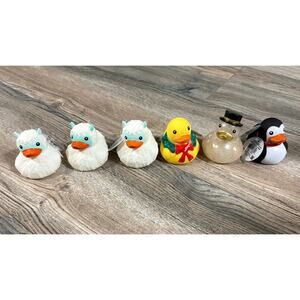 Bundle of 6 Festive Holiday Rubber Duck Set